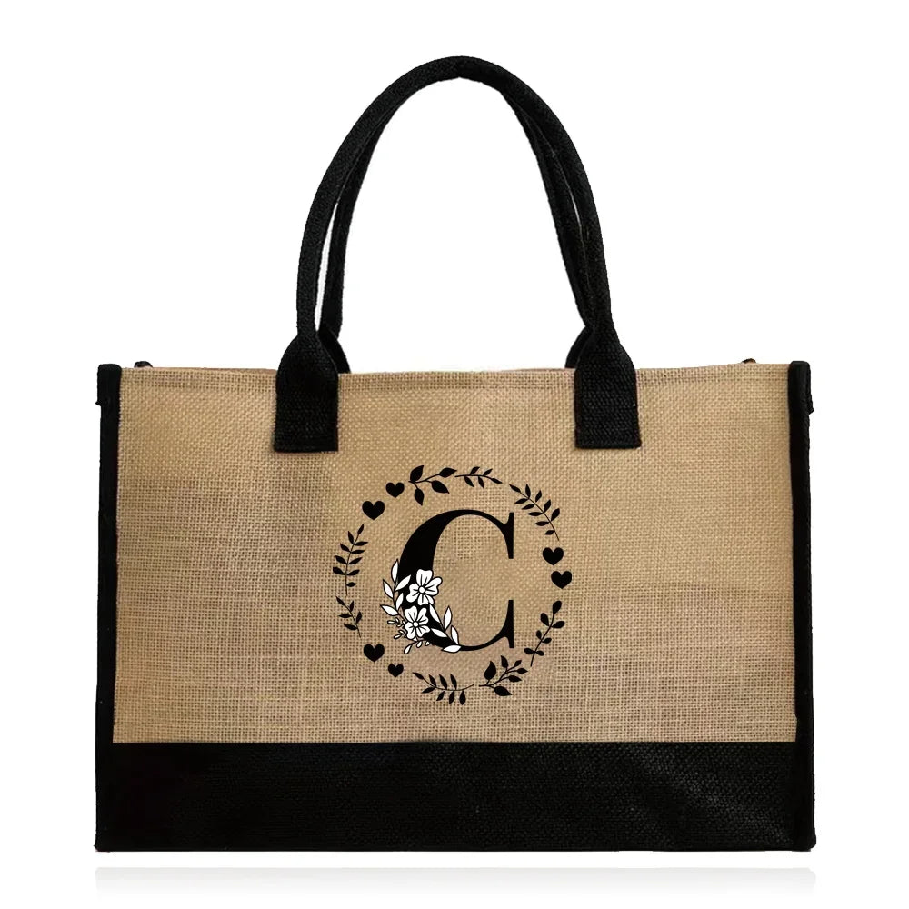 Large Capacity Jute Burlap Tote Bag