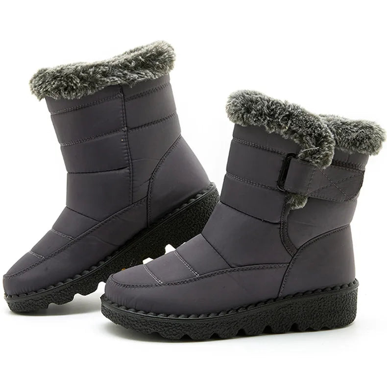 Women's Waterproof Snow Boots with Fur – 2025 Winter Ankle Boots