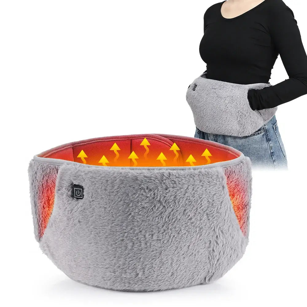 Woman using graphene heating pad for warmth