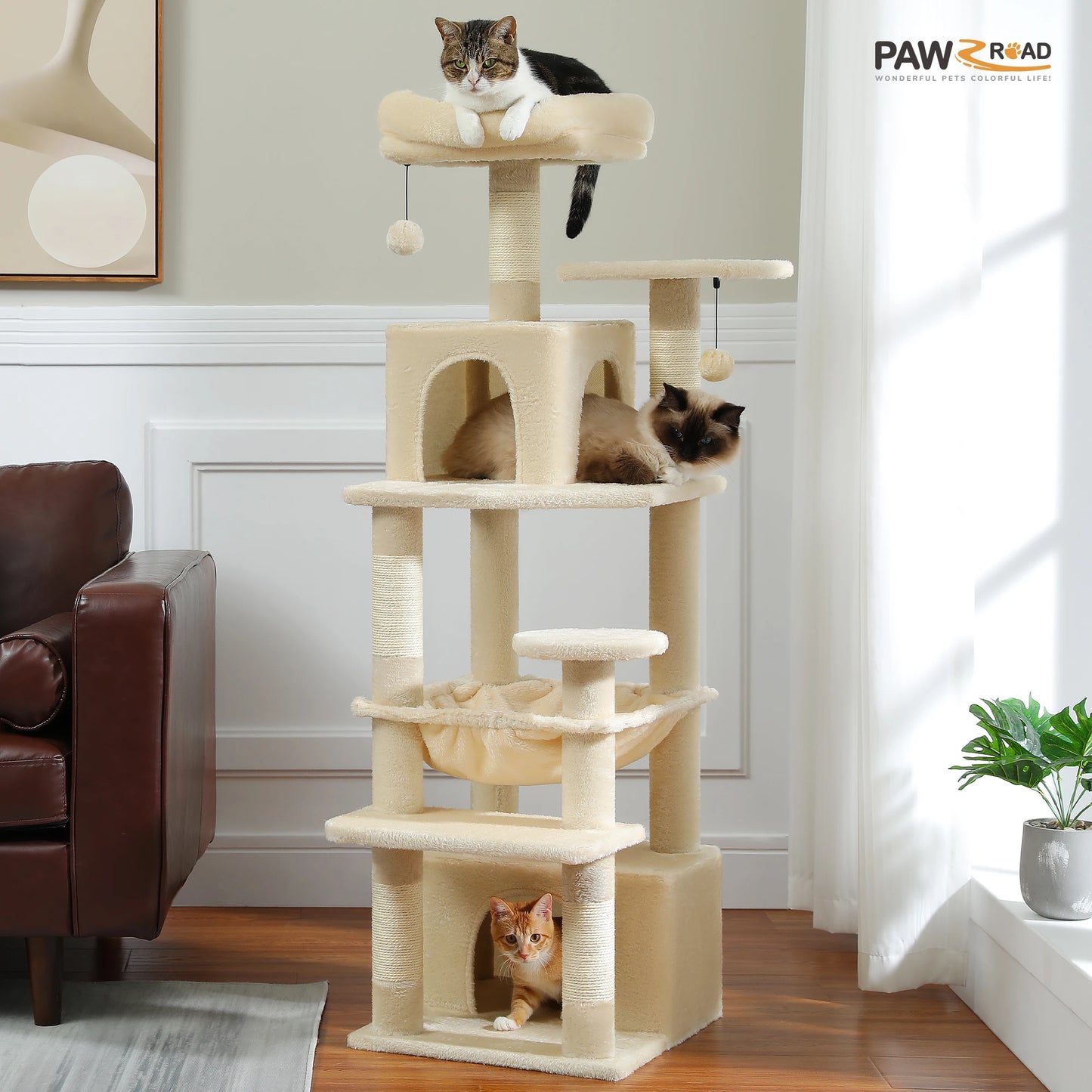 Large Cat Tree with Cozy Perches - Soft Snuggle