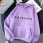 Women Friends Print Hoodie Casual Pullover