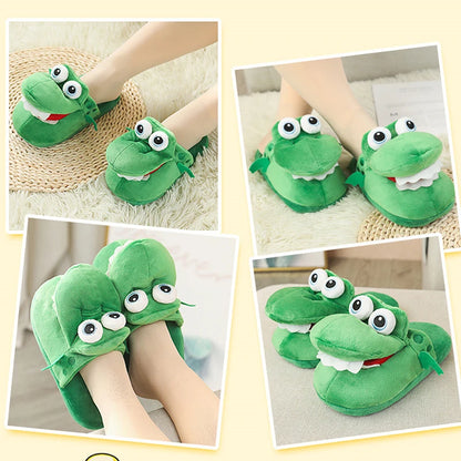 Cartoon Crocodile Moving Mouth Cotton Slippers