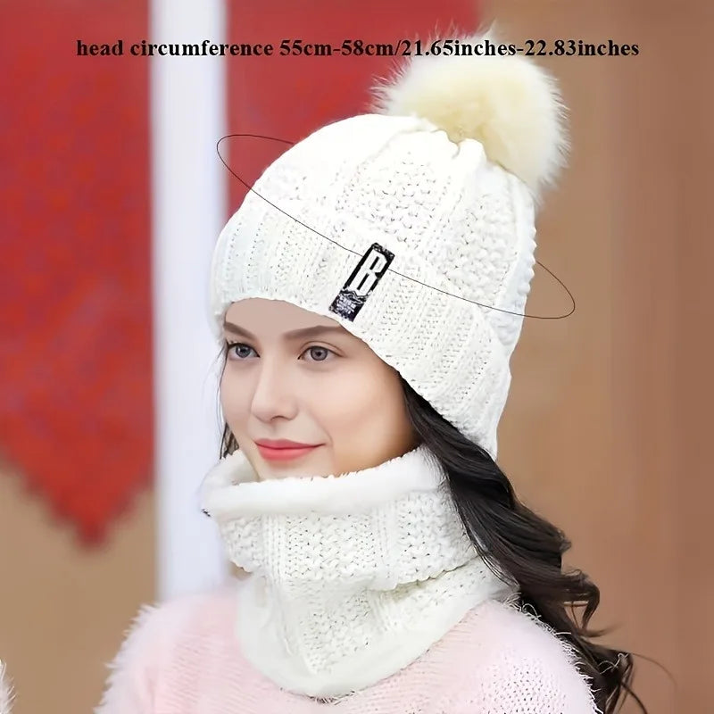 Winter Knit Hat Scarf Set