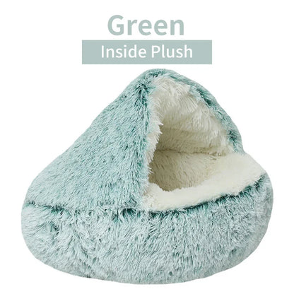 Winter Plush 2-in-1 Pet Cat Bed