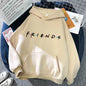 Women Friends Print Hoodie Casual Pullover