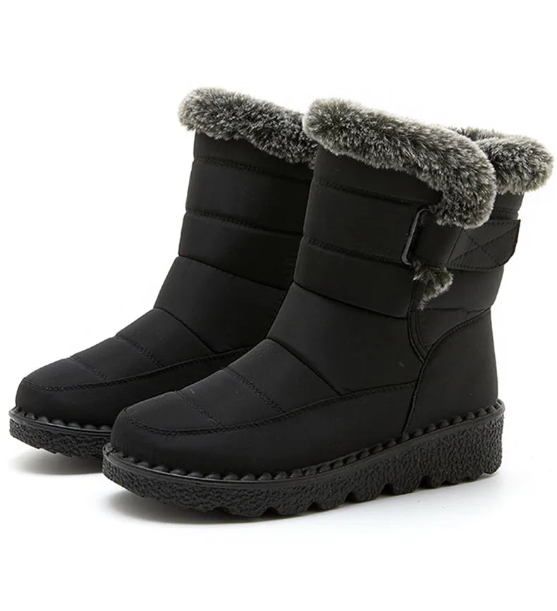 Women's Waterproof Snow Boots with Fur – 2025 Winter Ankle Boots