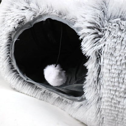 Soft Plush Cat Tunnel Bed Playground