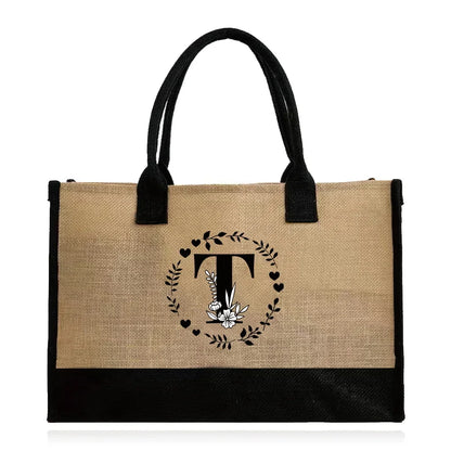 Large Capacity Jute Burlap Tote Bag