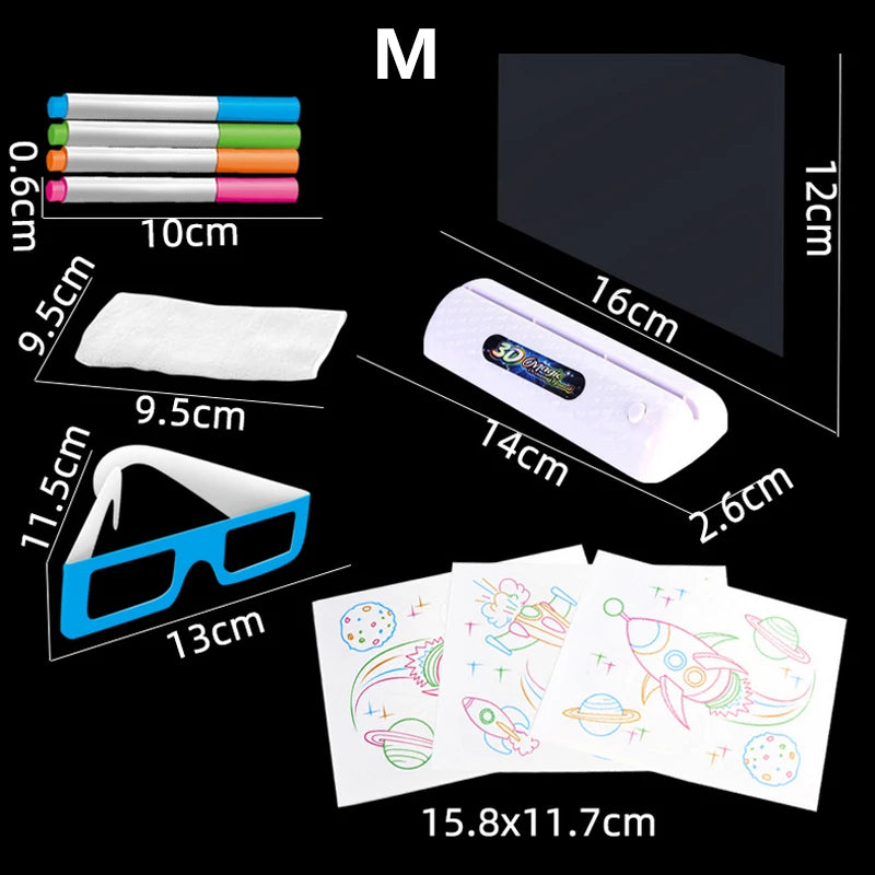 3D Magic Drawing Pad LED Colorful Painting