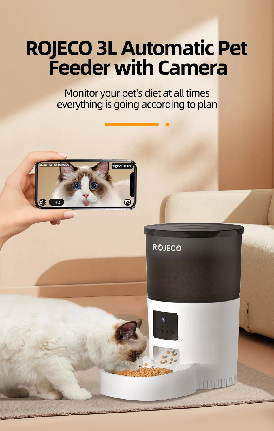 Automatic Cat Feeder with Camera & Remote Control