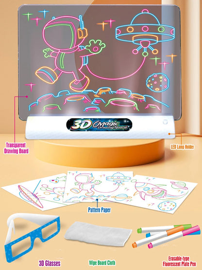 3D Magic Drawing Pad LED Colorful Painting