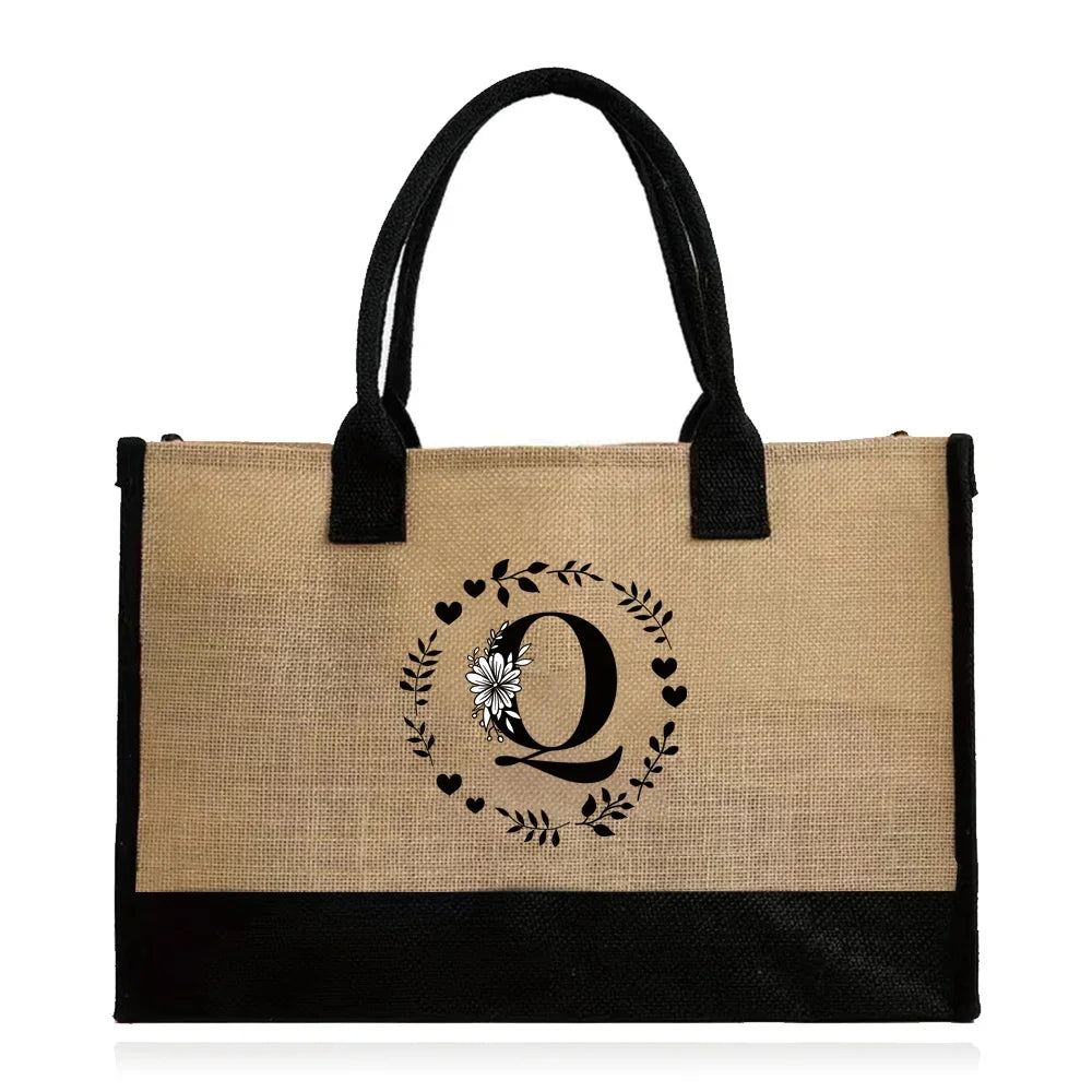 Large Capacity Jute Burlap Tote Bag