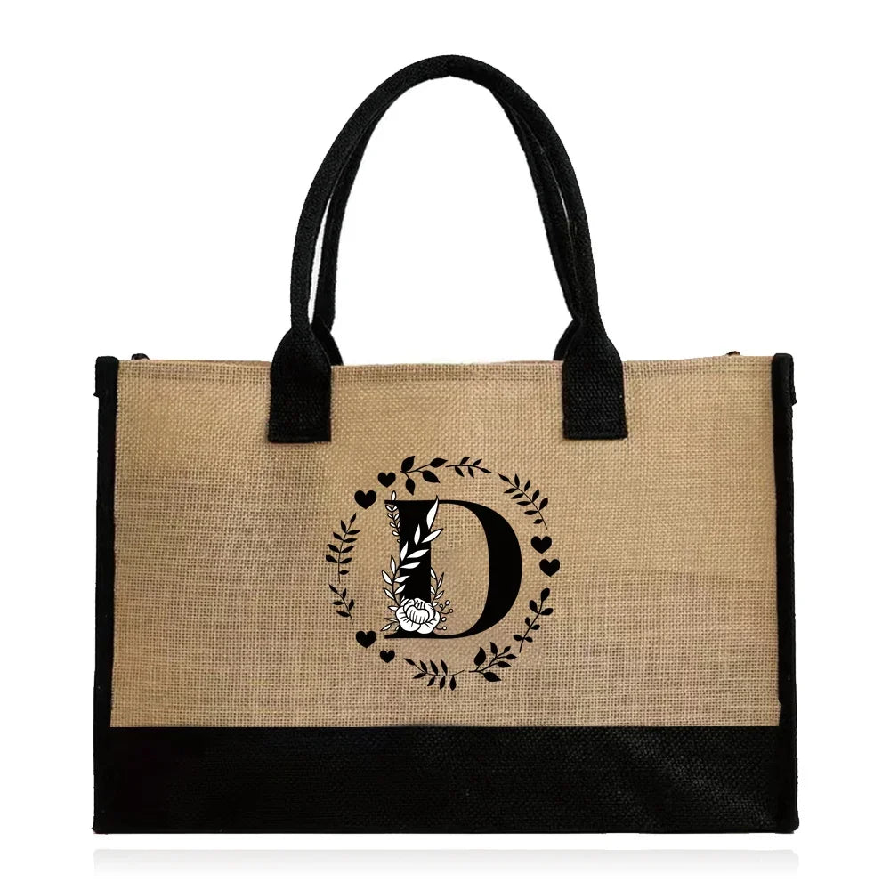 Large Capacity Jute Burlap Tote Bag