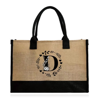 Large Capacity Jute Burlap Tote Bag