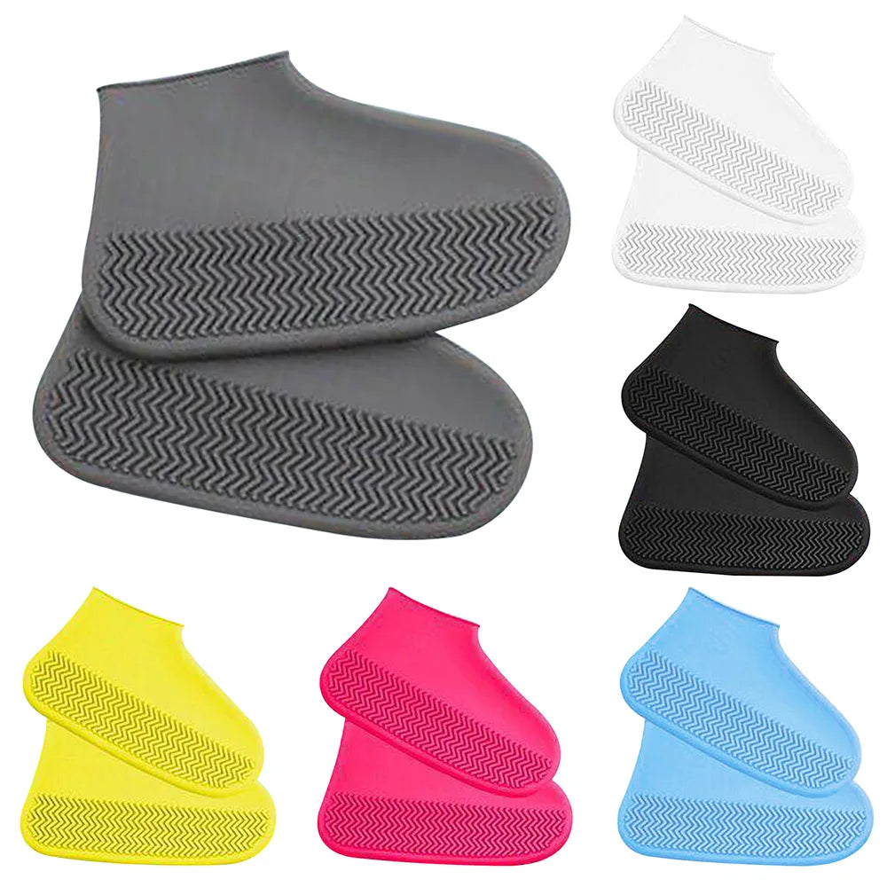 Waterproof silicone rain shoe covers for adults and children