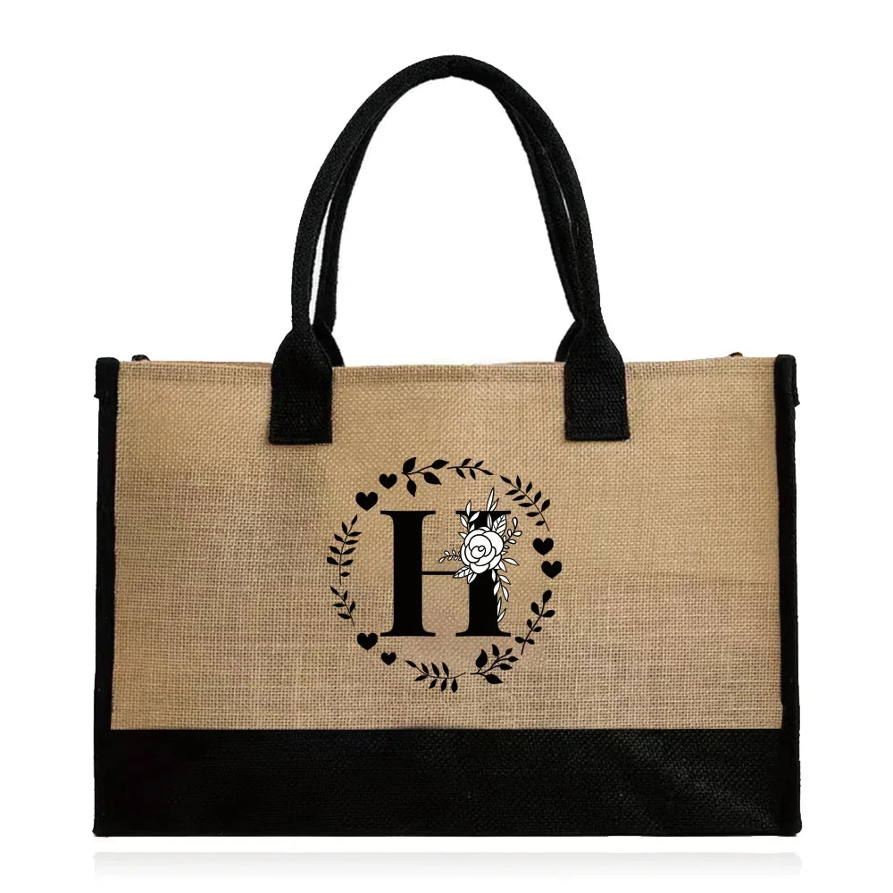 Large Capacity Jute Burlap Tote Bag