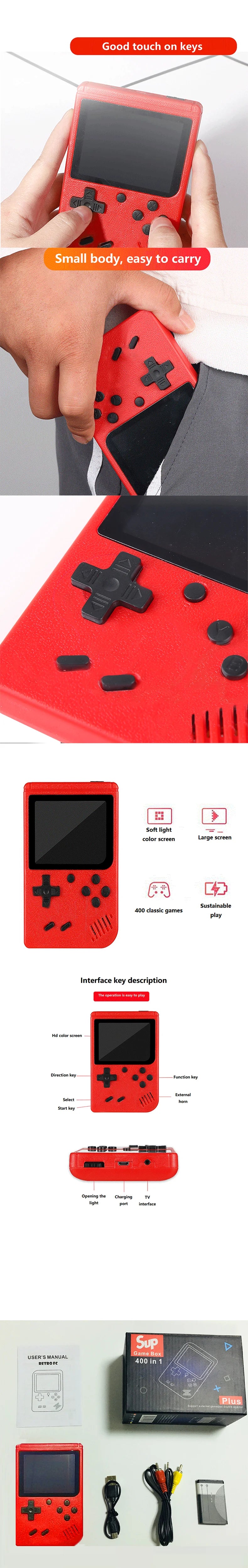 Classic Handheld Game Console with 400 Games