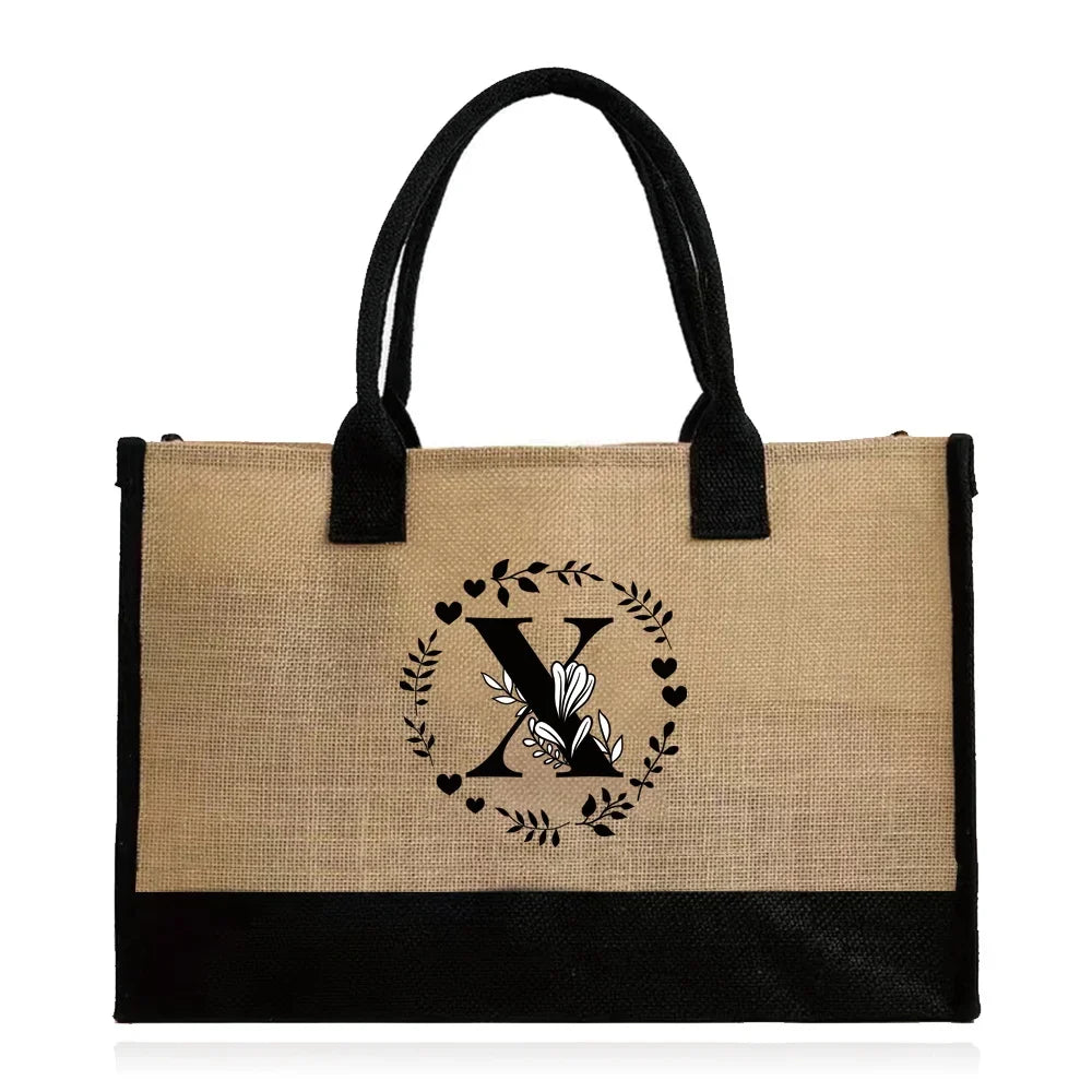 Large Capacity Jute Burlap Tote Bag