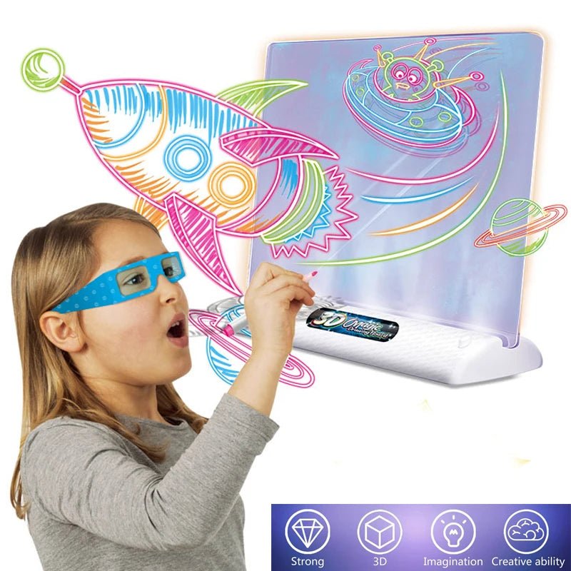 3D Magic Drawing Pad LED Colorful Painting