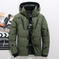 Men’s white duck down hooded puffer jacket Soft Snuggle