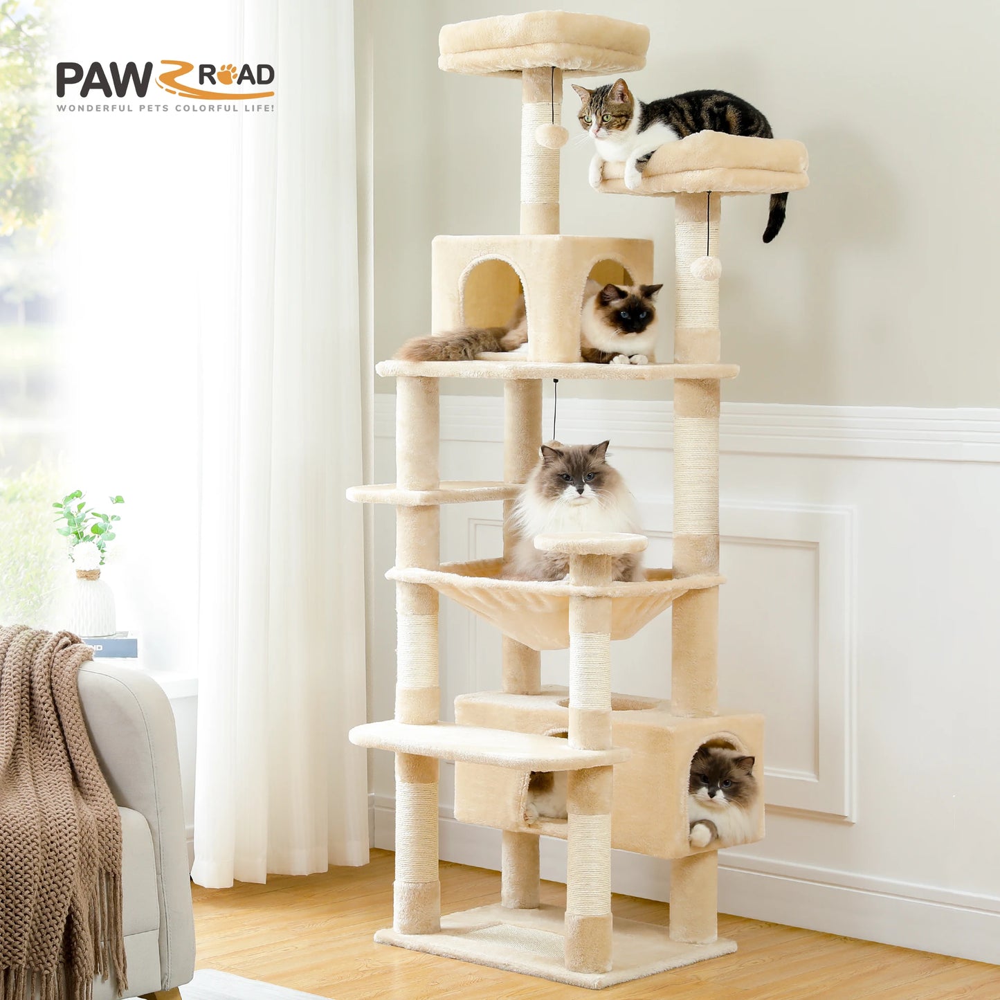 Large Cat Tree with Cozy Perches - Soft Snuggle