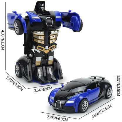 Transforming Car Robot Push and Go Race Car Toy