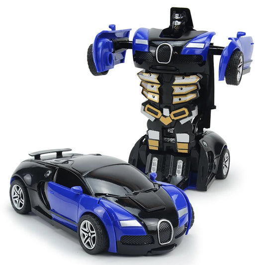 Transforming Car Robot Push and Go Race Car Toy