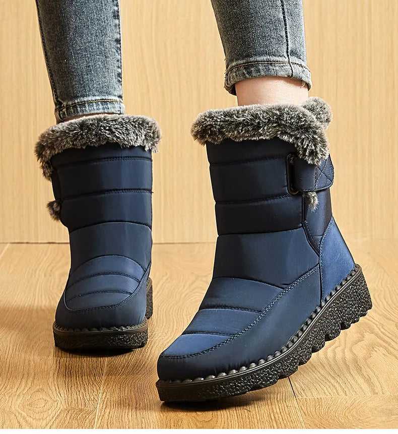 Women's Waterproof Snow Boots with Fur – 2025 Winter Ankle Boots