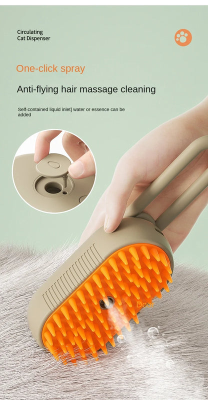 3-in-1 Electric Steam Brush for Cats & Dogs