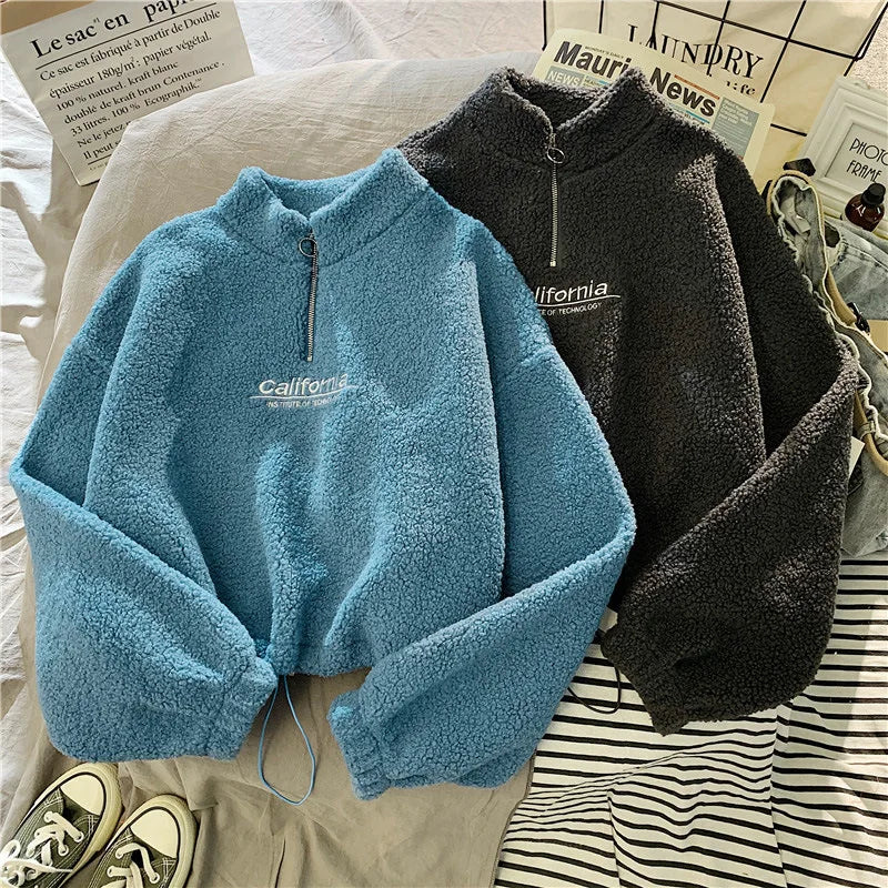 Women’s Fleece Cropped Hoodie with Embroidery