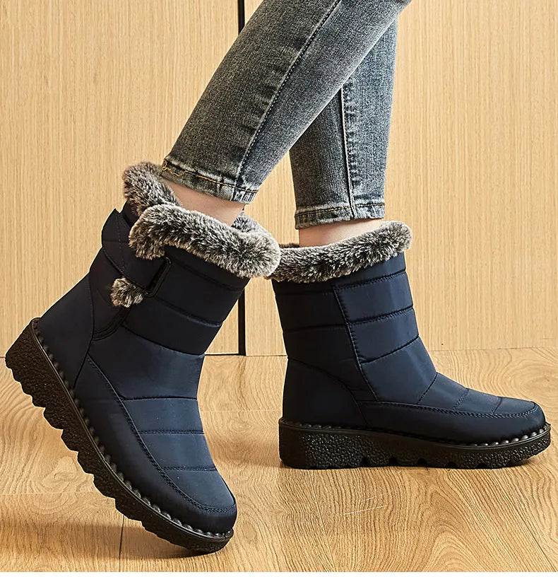 Women's Waterproof Snow Boots with Fur – 2025 Winter Ankle Boots